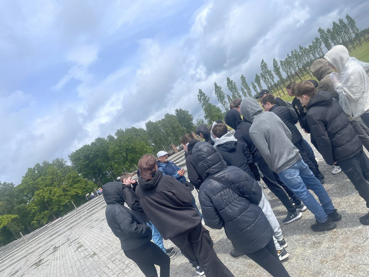We have left Auschwitz-Birkenau and are on the way to Schindler’s Factory. Simply can’t get over how respectful and mature our pupils are being, in a very emotional and upsetting setting. So proud! Our tour guide couldn’t stop complimenting the kids too. <a href="/AuschwitzMuseum/">Auschwitz Memorial</a>