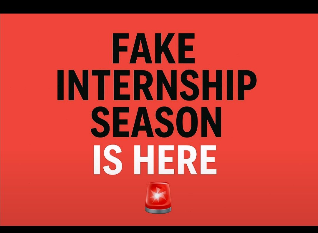 utkarsh12236's tweet photo. 🚨 Fake Internship Season is here! 🚨
No interviews ❌ No real work ❌ Just WhatsApp groups, snake games 🐍 & ₹200 certificates.
That’s NOT an internship — it’s a scam 🧢
Chase skills ⚙️
Build. Learn. Grow.
Read more: https://t.co/6A7lxIBD5L
#FakeNotInternship #InternshipScam https://t.co/L643NGh574