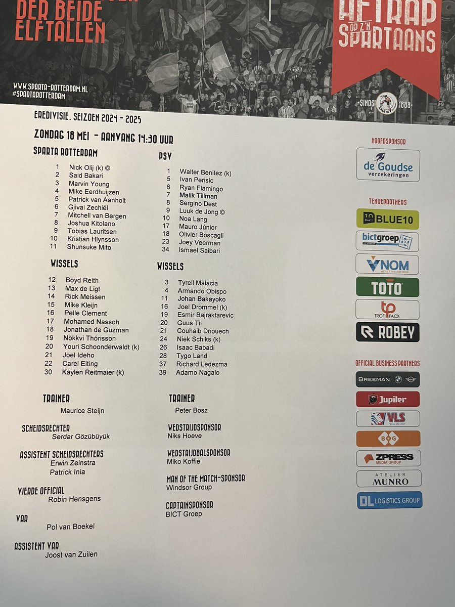 Speelronde 34. Dit zijn de namen. #spapsv