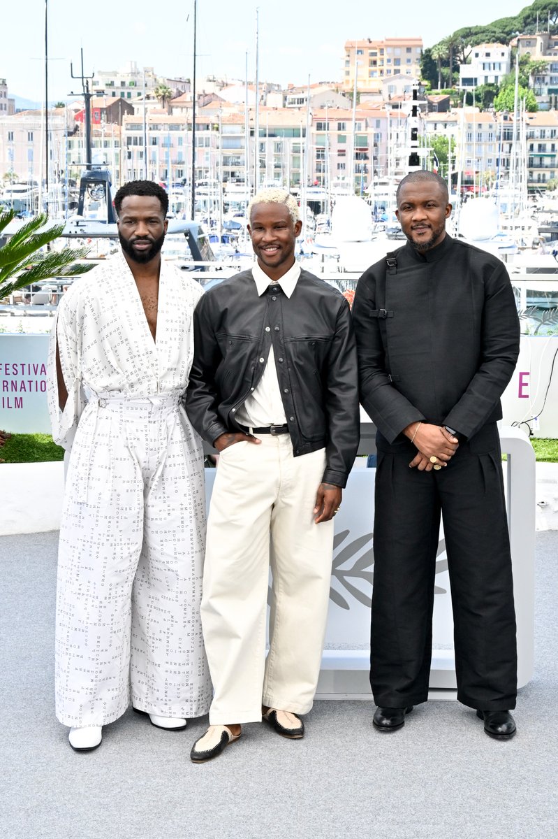 'My Father's Shadow' star Ṣọpẹ́ Dìrísù, director/writer Akinola Davies Jr, and writer Wales Davies attend a #Cannes2025 photocall, ahead of the premiere of the film in Un Certain Regard 

(Earl Gibson)