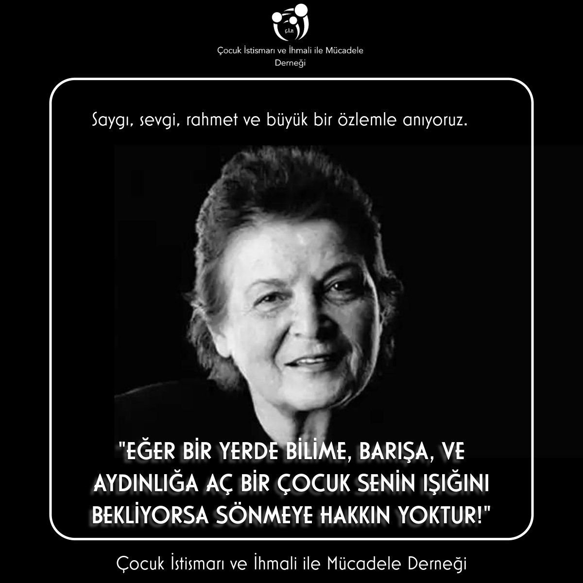 Saygı, sevgi, rahmet ve büyük bir özlemle anıyoruz.
#TürkanSaylan 
<a href="/CagdasYasamDD/">ÇYDD-Çağdaş Yaşam</a>