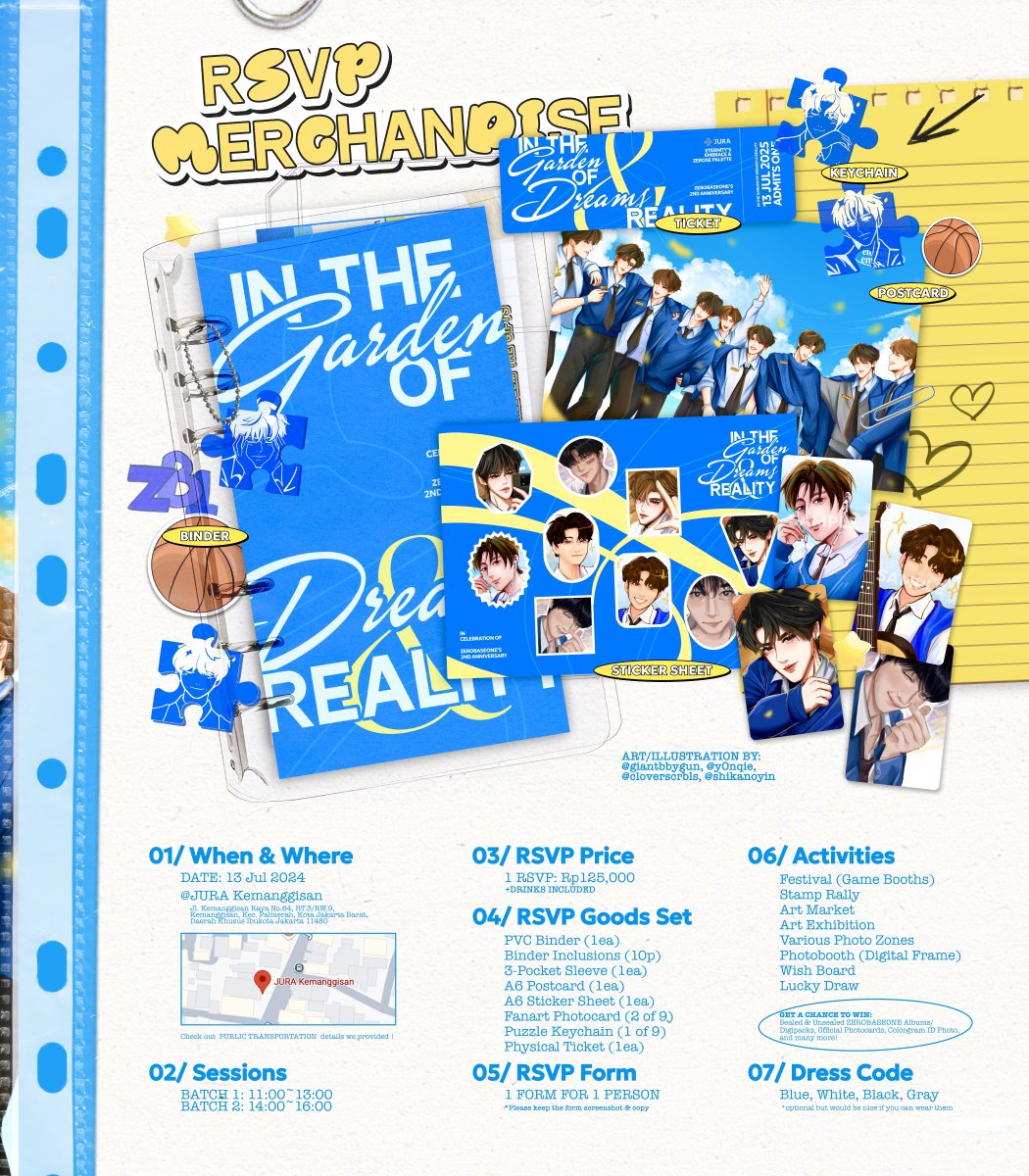 𝗲𝘁𝗲𝗿𝗻𝗶𝘁𝘆'𝘀 x <a href="/ZE_Palette/">zerose: palette</a>: ACT II.
In The Garden of Dreams &amp; Reality

#ZEROBASEONE 2nd Anniversary event
in JAKARTA

Sunday, 13 Jul 2025
@ JURA Kemanggisan
RSVP 125K

📘BATCH 1 (11:00~13:00) 
forms.gle/Sg2dmY2uBCg53u…

📙BATCH 2 (14:00~16:00)
forms.gle/QMF6PdUtFQw2UH…