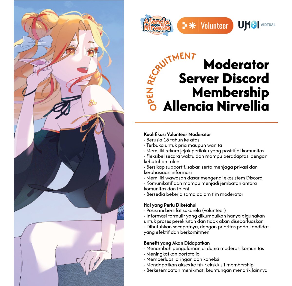 Server Discord Membership Allencia Nirvellia sebentar lagi akan dibuka!✨

Kami membuka kesempatan untuk kamu yang ingin bergabung sebagai Volunteer Moderator di komunitas Allencia Nirvellia! 🐠 <a href="/AllenNirvellia/">Allencia Nirvellia⊹࣪˖ 🫧 || TREASURE BOX OUT 🏴‍☠️</a> 

Mari bersama-sama menjaga kenyamanan dan menciptakan suasana