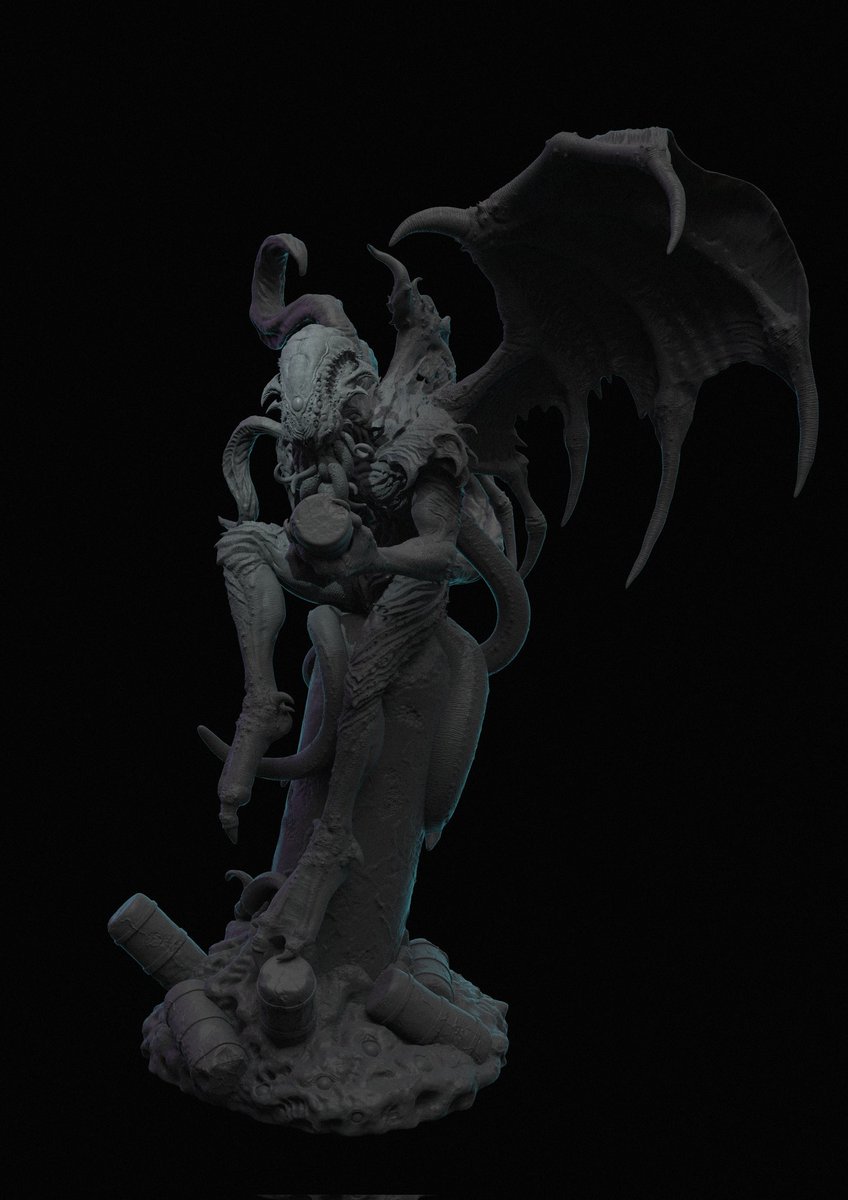 funkycccccc's tweet photo. 克苏鲁全流程制作 #zbrush #3dart  #WF2025夏  #handmade #3DPrinting  #paint3d https://t.co/O2UHndUuMS
