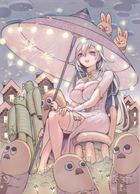 飯田ぽち。()先生3D化記念イラスト上納という栄誉を賜りましたのでご報告をば。マイクラ箱庭療法永遠に好き #飯田ぽち3D 