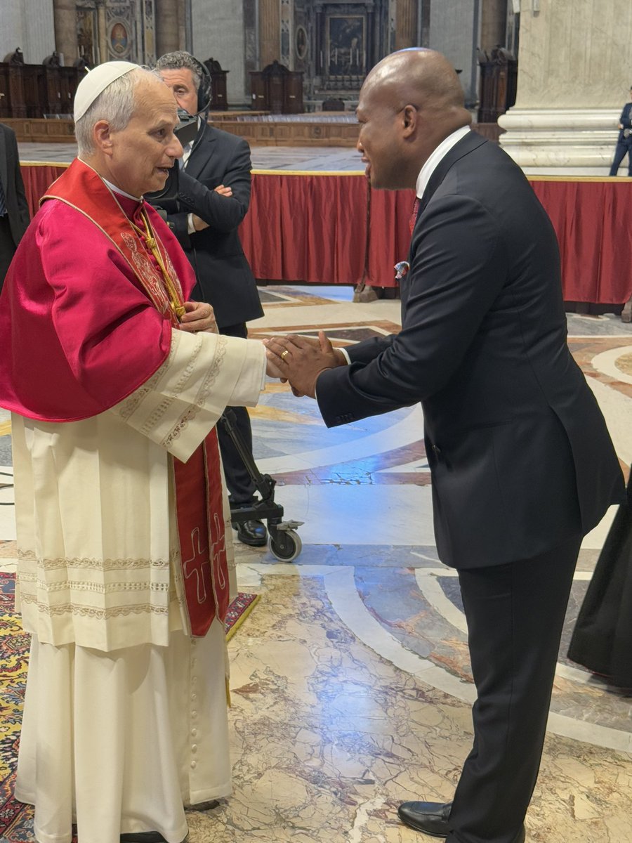 It has been a profound honour representing President John Mahama and Ghana at the Inauguration Mass of His Holiness Pope Leo XIV at Saint Peter’s Square today.

I am eternally grateful for the Supreme Pontiff’s blessings and warmth.