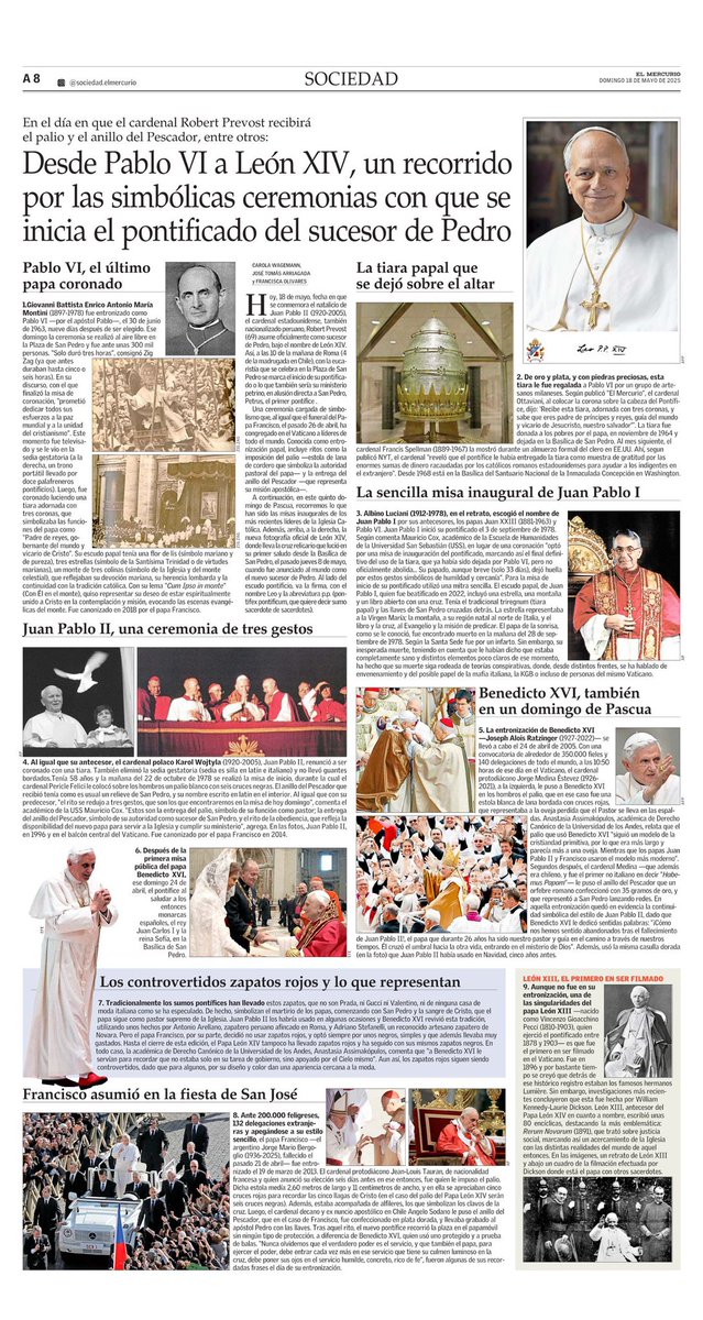 Desde Pablo VI a León XIV, un recorrido por las simbólicas ceremonias con que se inicia el pontificado del sucesor de Pedro: <a href="/aassimakopulos/">Anastasía</a> app.conectamedia.cl/alert/8159307