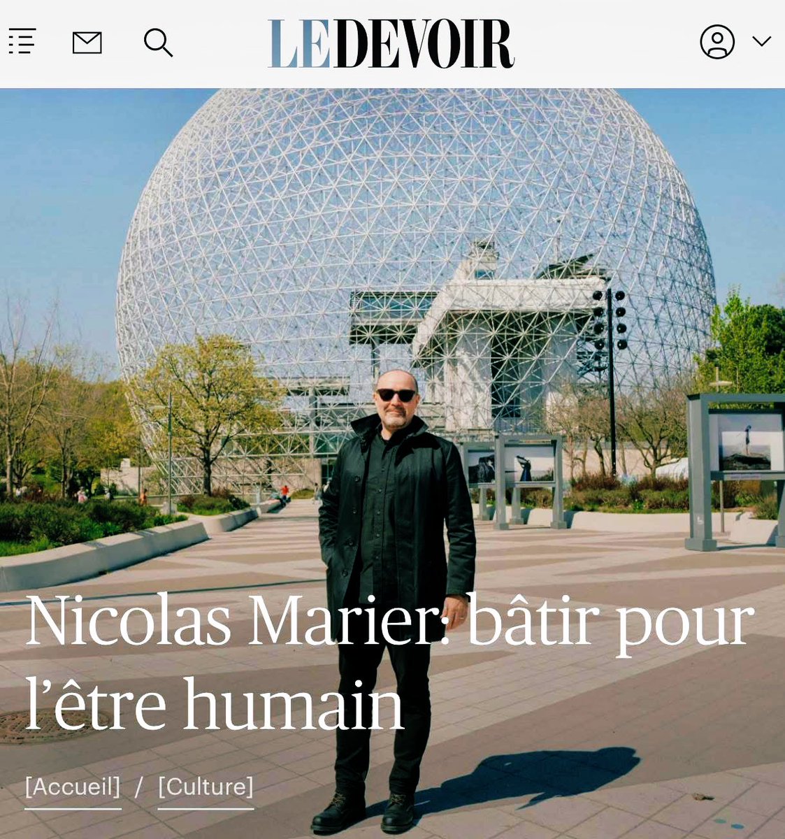 NicolasMarier's tweet image. "Ma série La leçon d'architecture se poursuit dans @LeDevoir. Cette semaine, place à Nicolas Marier, pour qui l'architecture est une aventure humaine, et le cinéma, un espace de réflexion."
ledevoir.com/culture/880354…
#teamarchi #architecture #cinéma #architecte #archiQc #design