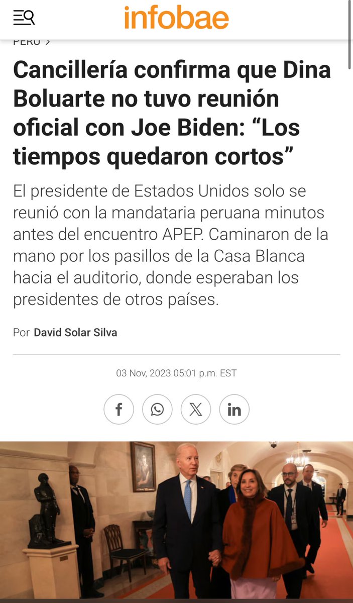 jesusverdeL's tweet image. En el 2023, la cancillería peruana tuvo que reconocer que no hubo reunión con el presidente de los #EEUU. La foto fue también de pasillo. En el caso del #PAPA todas sus acciones quedan registradas porque luego forman parte del archivo Vaticano. Parece que en palacio no tienen…