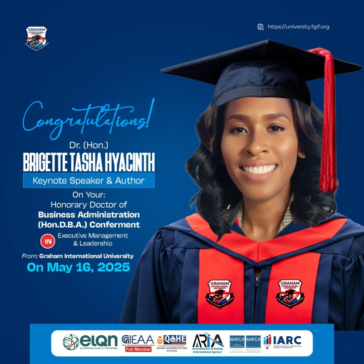 Exciting News! I am deeply honored to announce that I have received an Honorary Doctorate from Graham International University. Thank You Jesus! Many of you know that my journey has not been an easy one. It is a culmination of hard work, sacrifices and going against all odds. I