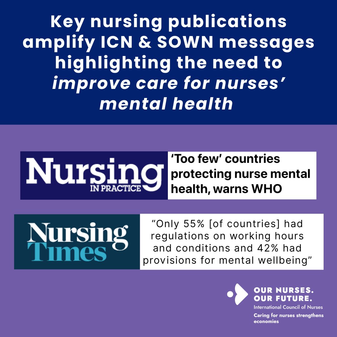 ICN (@icnurses) on Twitter photo #Nursing publications are reporting on #SOWN data showing the urgent need for more countries to establish key protections for #nurses’ mental #health & working conditions.
➡️<a href="/NursingTimes/">Nursing Times</a> article: bit.ly/3EVMSJX
➡️<a href="/NurseinPractice/">Nursing in Practice</a> article: bit.ly/3F4QbOY #Nursing publications are reporting on #SOWN data showing the urgent need for more countries to establish key protections for #nurses’ mental #health & working conditions.
➡️<a href="/NursingTimes/">Nursing Times</a> article: bit.ly/3EVMSJX
➡️<a href="/NurseinPractice/">Nursing in Practice</a> article: bit.ly/3F4QbOY