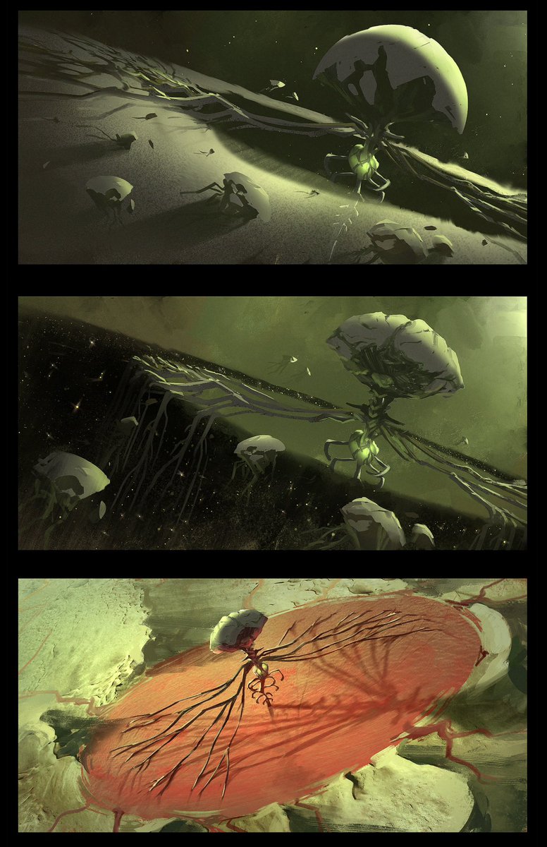 This otherworldly creature can be found in a lot of concept art. 

It was never in the final game and is really interesting given its scale. 

I would love to see this realized