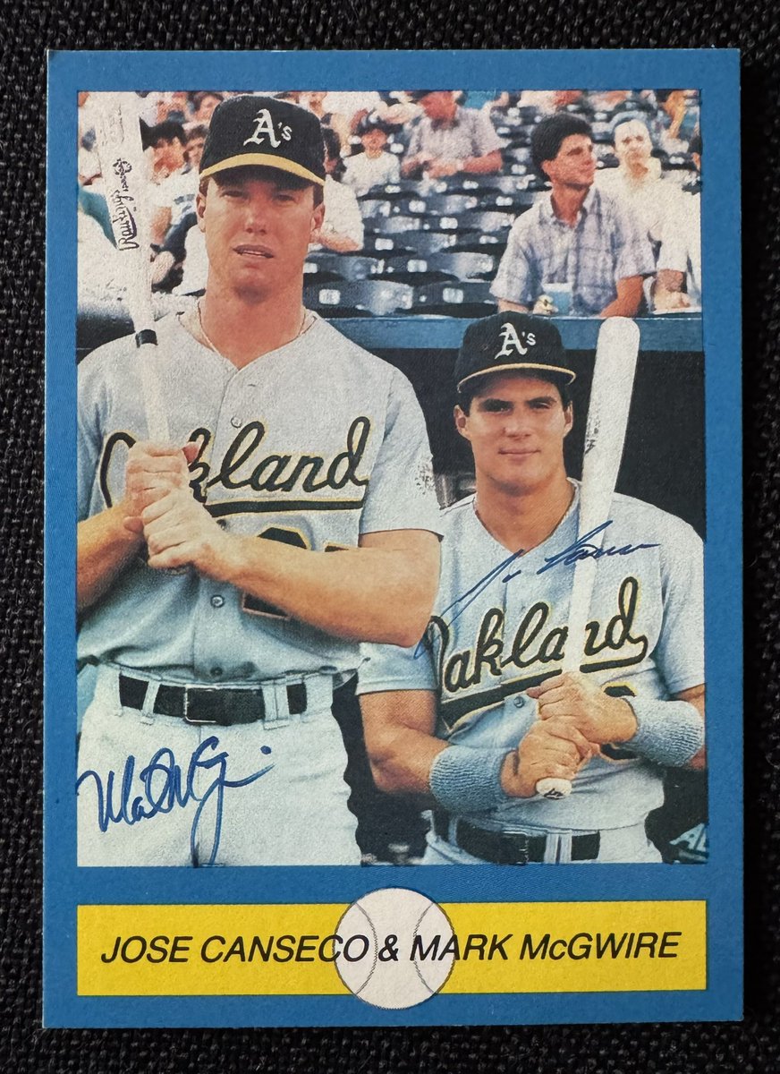 Canseco Collector (@cansecocards) on Twitter photo 1,091. 1989 PACIFIC CARDS & COMICS SIGNATURE #8
Big thanks to <a href="/CubeShow/">Cube Show Pod</a> for this #RAK! Nice addition to a couple of sub-genres of Canseco cards: cards with Bash Brother Mark McGwire and cards with fake signatures. These actually look pretty real! 1/2 1,091. 1989 PACIFIC CARDS & COMICS SIGNATURE #8
Big thanks to <a href="/CubeShow/">Cube Show Pod</a> for this #RAK! Nice addition to a couple of sub-genres of Canseco cards: cards with Bash Brother Mark McGwire and cards with fake signatures. These actually look pretty real! 1/2