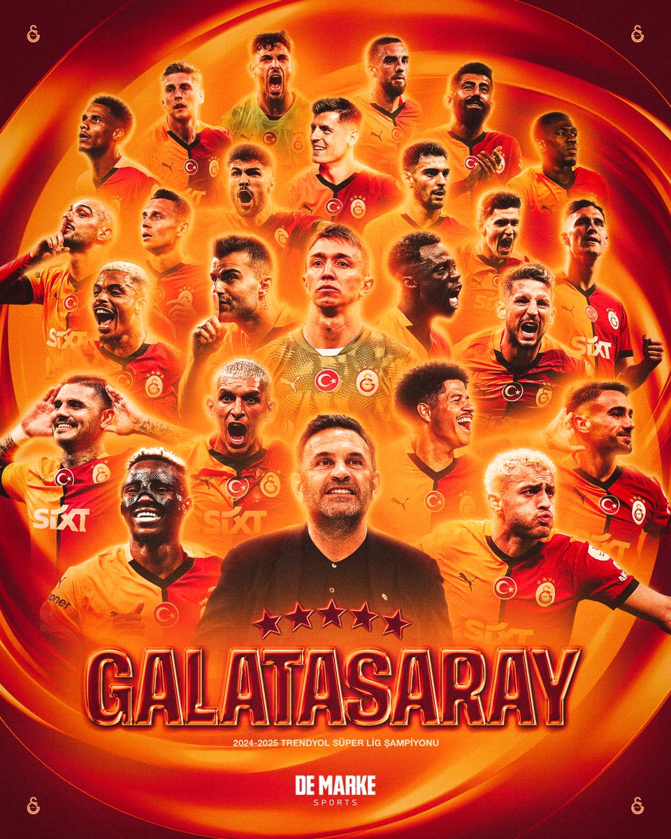 demarkesports's tweet photo. TRENDYOL SÜPER LİG'DE 2024-25 SEZONU ŞAMPİYONU GALATASARAY! https://t.co/2XOTUtecGQ