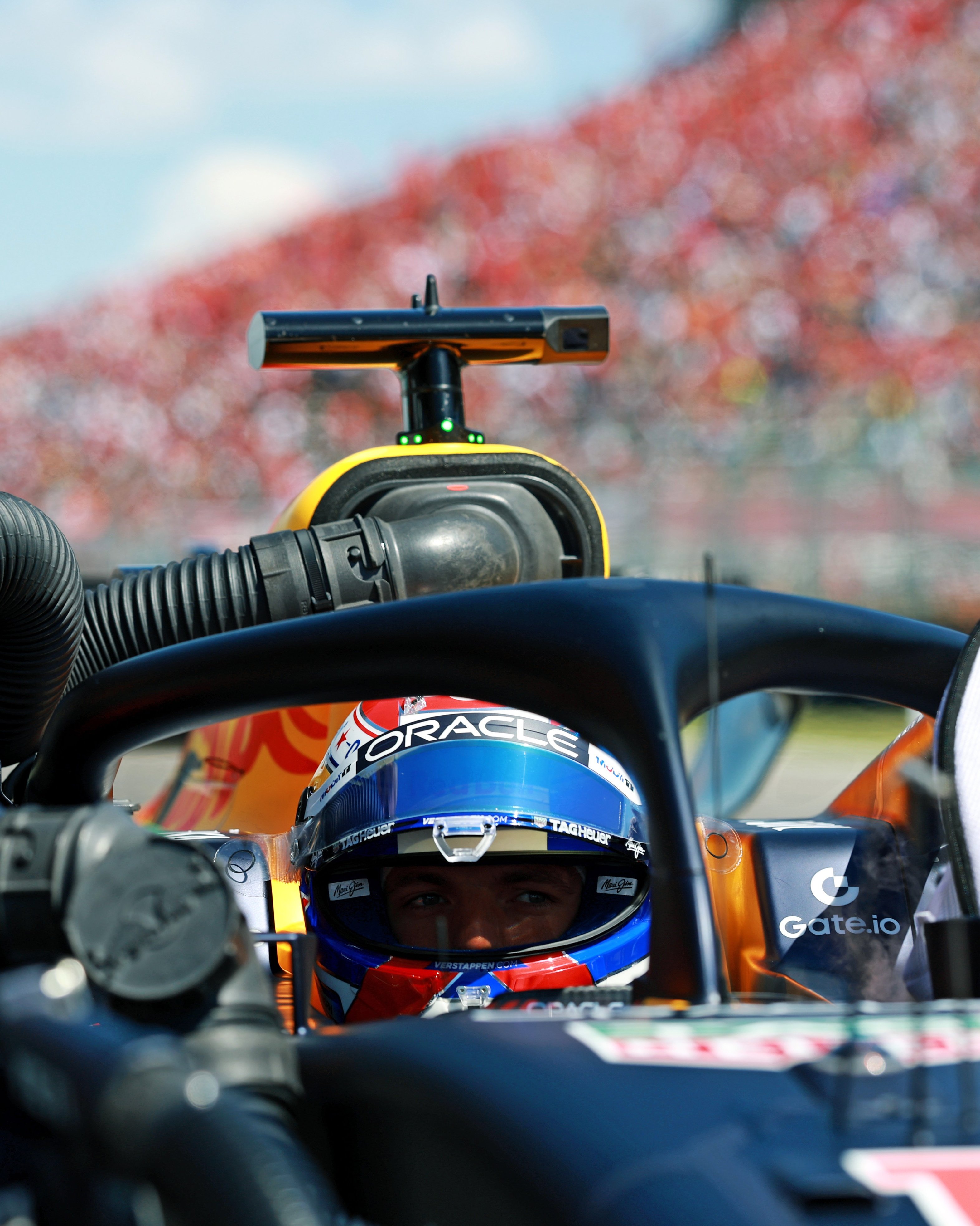 Max in the RB21 on the grid ahead of the Grand Prix.