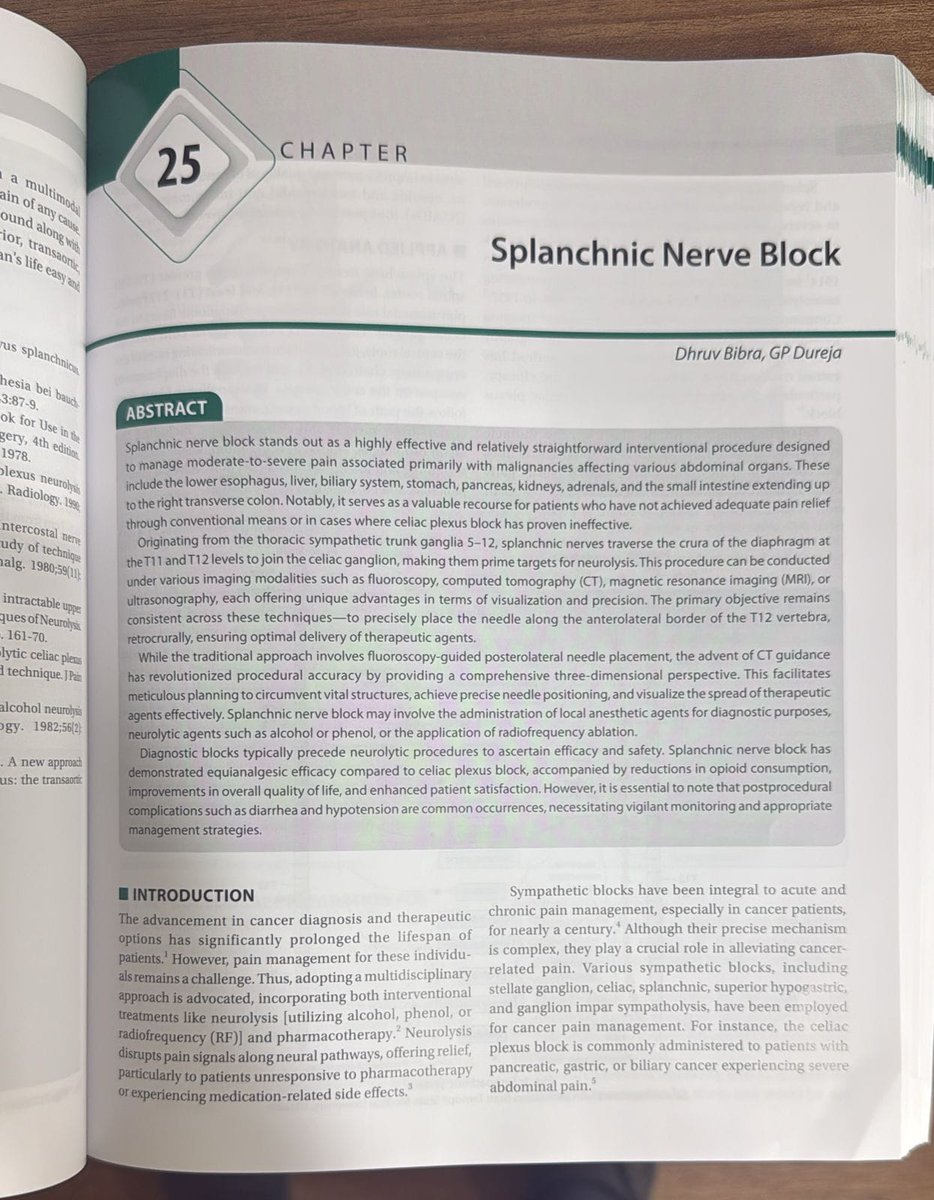 dbibra's tweet photo. I am pleased to share  that I have co authored a chapter on Splanchnic Nerve Block in the newly released book Interventional Pain Management :A practical approach(3rd edition)
#pained #paindoctor https://t.co/SGjXE4za45
