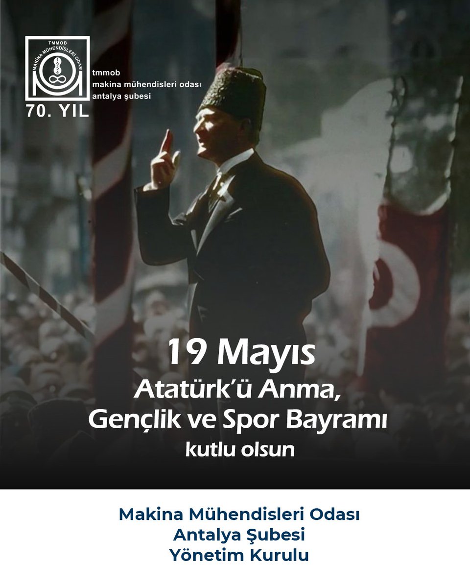 19 Mayıs Atatürk'ü Anma, Gençlik ve Spor Bayramımız kutlu olsun.