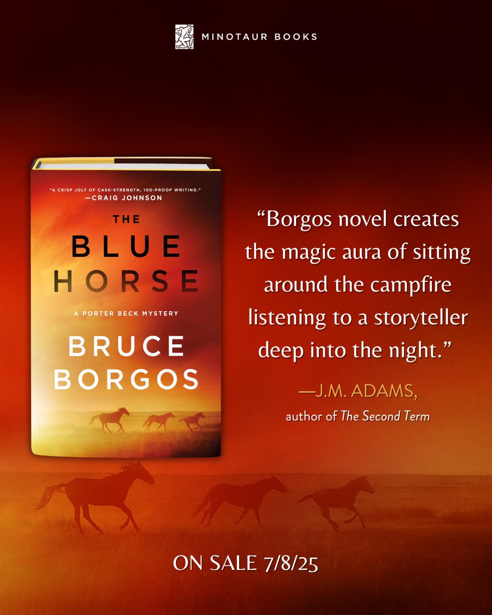 Bruce Borgos (@bruceborgos) on Twitter photo The countdown continues. 6 weeks until Porter Beck captures your heart once again (I hope :)), and I hope you'll add it to your list of must-reads this summer.
<a href="/MinotaurBooks/">Minotaur Books</a> #porterbeck #mystery #thriller #Bookstagram #thebluehorse The countdown continues. 6 weeks until Porter Beck captures your heart once again (I hope :)), and I hope you'll add it to your list of must-reads this summer.
<a href="/MinotaurBooks/">Minotaur Books</a> #porterbeck #mystery #thriller #Bookstagram #thebluehorse
