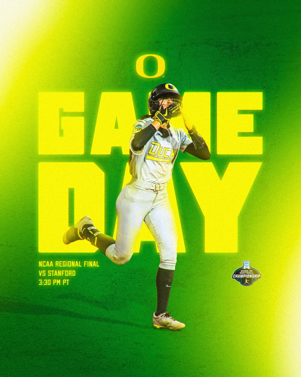 GoDucks (@goducks) on Twitter photo Fight forward.
It's <a href="/OregonSB/">Oregon Softball</a> gameday. The Ducks take on Stanford at 3:30 PM PT in Eugene Regional final. #GoDucks Fight forward.
It's <a href="/OregonSB/">Oregon Softball</a> gameday. The Ducks take on Stanford at 3:30 PM PT in Eugene Regional final. #GoDucks