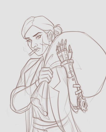 elyz_studio's tweet image. I wanna draw hot pirate mommy, but hot pirate mommy also has a mechanic arm ๐ฉ
This is part of the #CaitVi Mermaid x Pirate AU comic, pls allow me some more time to cook ๐งโโ๏ธ
#WIP #sevika #arcane