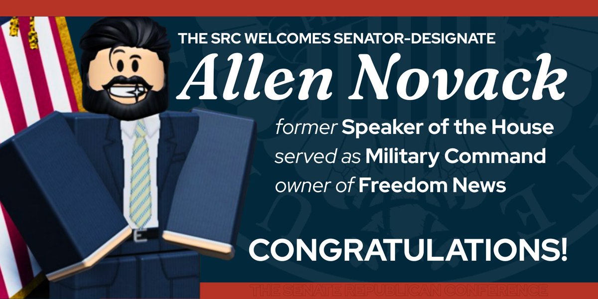 CONGRATULATIONS TO SENATOR-DESIGNATE ALLEN NOVACK!