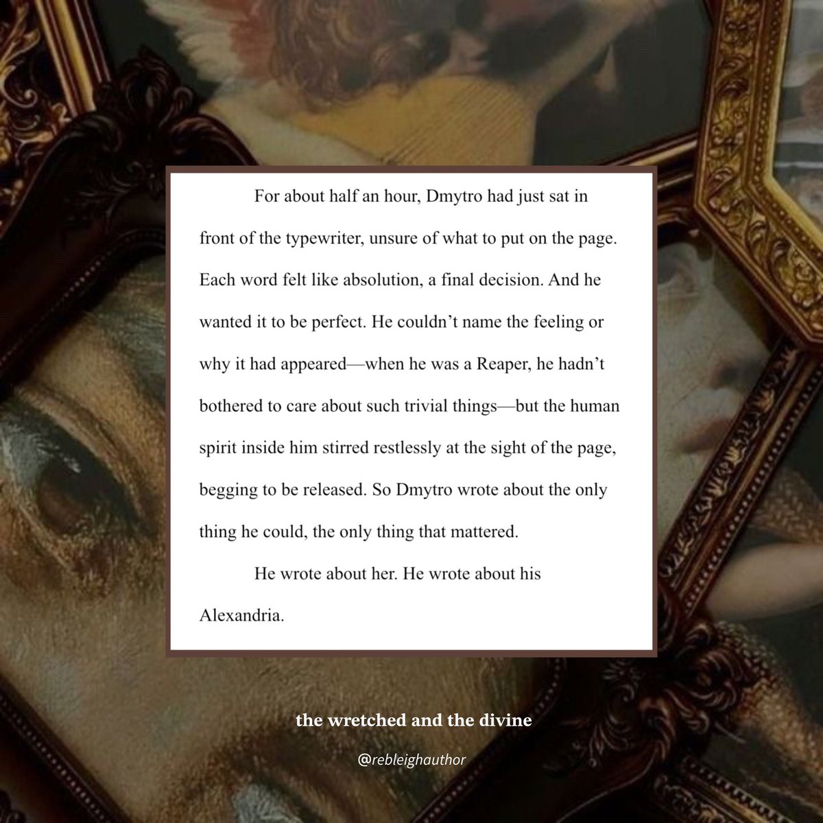 rebleighauthor's tweet image. A little #SundaySnippet for my #amquerying novel THE WRETCHED AND THE DIVINE 🕰️🕯️