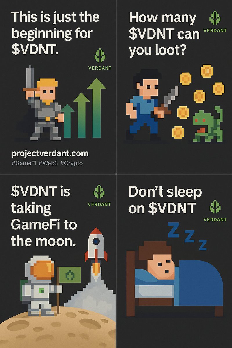 PvP yield farming.
Loot-based MMORPG.
Retro games with real yield.
$VDNT is building the GameFi ecosystem we actually want:
🔥 Strategic.
♻️ Deflationary.
🎮 Fun.
Built by <a href="/Xipzer/">Xipz</a> — powered by <a href="/ProjectVerdant/">Verdant</a>
🌿 projectverdant.com

#GameFi #DeFiGaming #Web3 #CryptoGaming