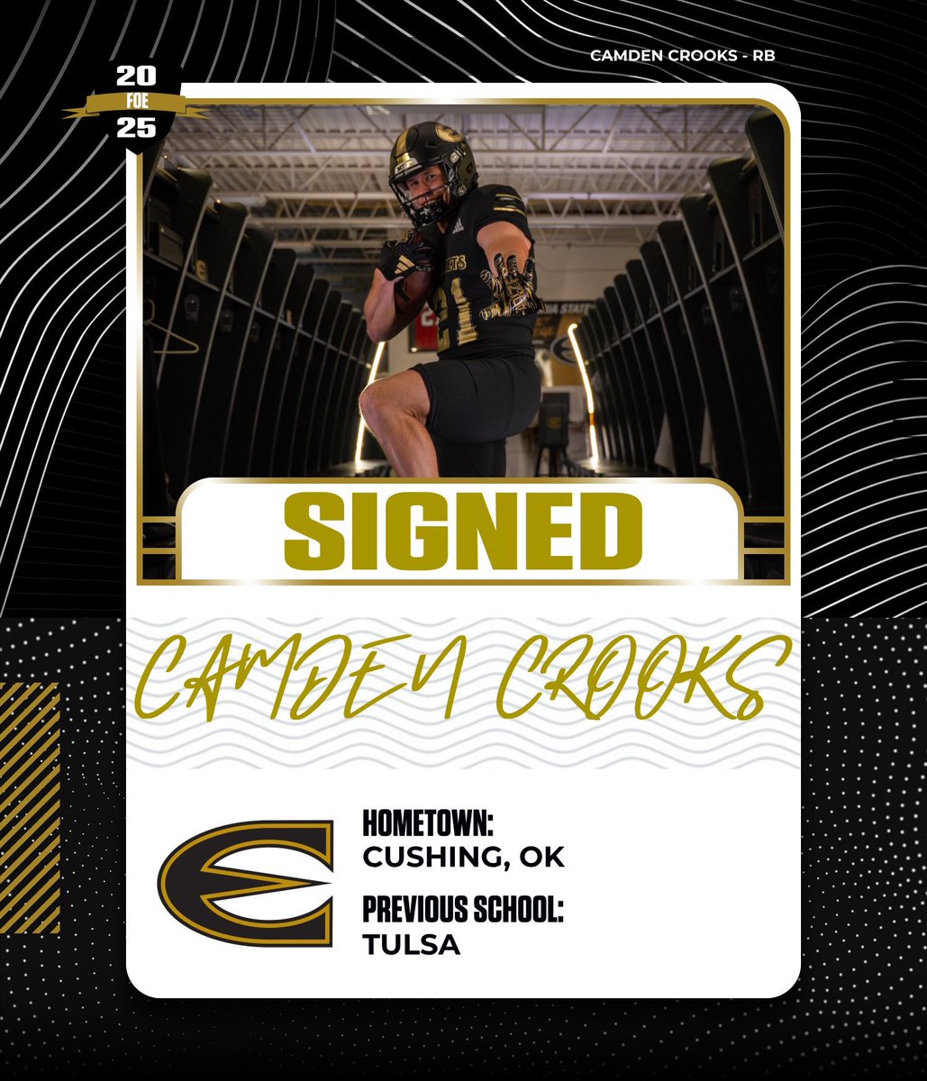 ESU Hornet Football (@esuhornetsfb) on Twitter photo Welcome <a href="/camden_crooks/">camden crooks</a> to the FAMILY! ๐งฑ
5โ11 | 190 RBโ๏ธ
Cushing, OK๐
Tulsa โก๏ธ ESU ๐ Welcome <a href="/camden_crooks/">camden crooks</a> to the FAMILY! ๐งฑ
5โ11 | 190 RBโ๏ธ
Cushing, OK๐
Tulsa โก๏ธ ESU ๐