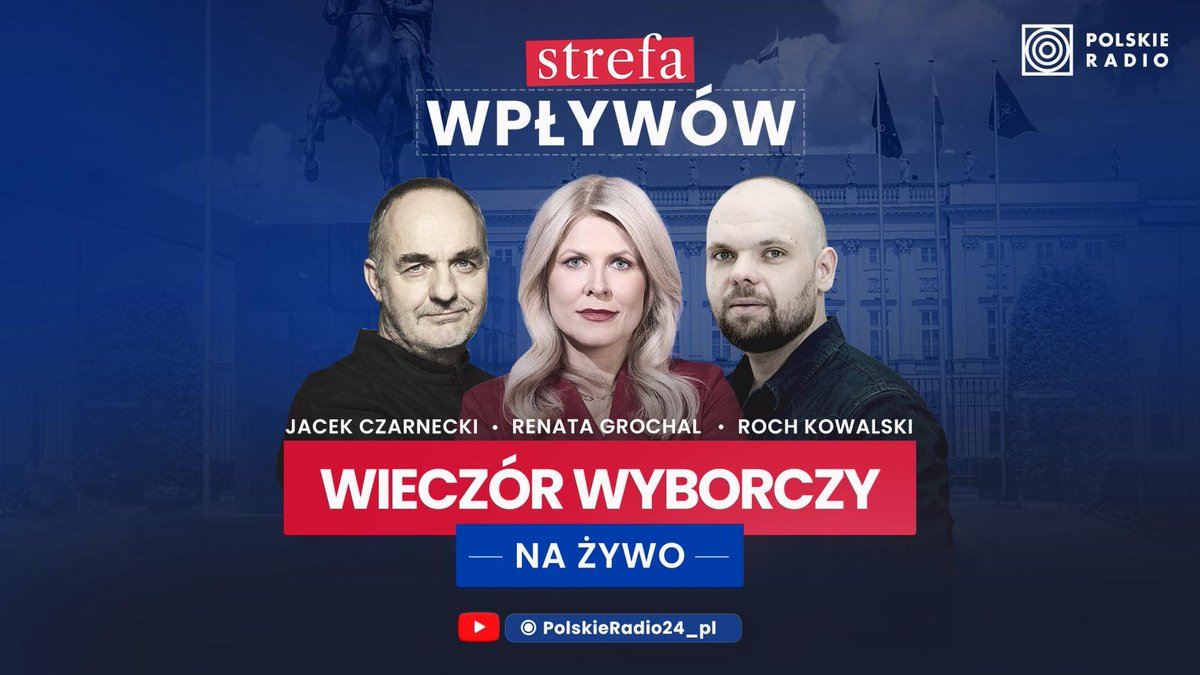 Paweł Majcher (@pawelmajcher) on Twitter photo Przed 21 zaczynamy wieczór wyborczy podcastu „Strefa wpływów”. Po raz pierwszy będzie on transmitowany na trzech antenach: Jedynki, Trójki i Polskiego Radia 24. No i oczywiście wersja video na YT.
<a href="/Renata_Grochal/">Renata Grochal</a> , <a href="/JacekCzarnecki1/">Jacek Czarnecki</a> , <a href="/rochkowalski/">Roch Kowalski</a> mają już swoich podcastowych Przed 21 zaczynamy wieczór wyborczy podcastu „Strefa wpływów”. Po raz pierwszy będzie on transmitowany na trzech antenach: Jedynki, Trójki i Polskiego Radia 24. No i oczywiście wersja video na YT.
<a href="/Renata_Grochal/">Renata Grochal</a> , <a href="/JacekCzarnecki1/">Jacek Czarnecki</a> , <a href="/rochkowalski/">Roch Kowalski</a> mają już swoich podcastowych