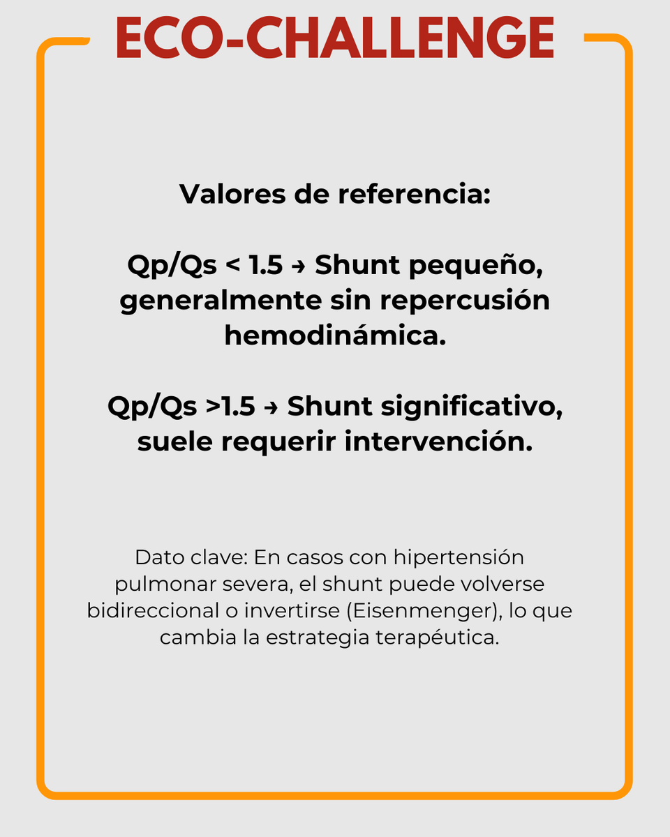 Respuesta:
c) Qp/Qs

Se calcula comparando los flujos a través del tracto de salida del ventrículo derecho (Qp) y del ventrículo izquierdo (Qs), usando la ecuación de continuidad con Doppler pulsado: