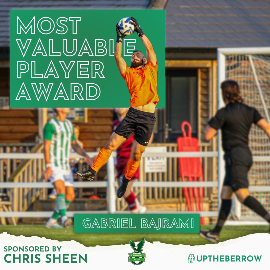 SCInkberrowFC's tweet photo. Gabriel Bajrami | THE MVP AWARD!🏆 

The most valuable player award is a scoring system that is based on appearances, goals, assists &amp; clean sheets  

Well done Gabs 👏 👏

#UpTheBerrow 🦅 https://t.co/05BWVioX15