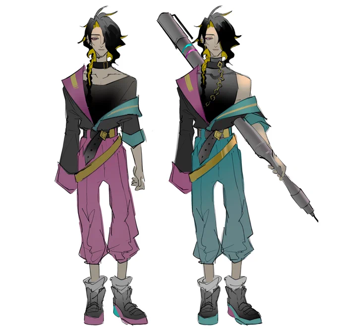 My old heartsteel hwei (2023) and new one side by side! I think I improved the choice of colors and overall upbeat look, feels much more heartsteely #heartsteel #hwei #artoflegends 