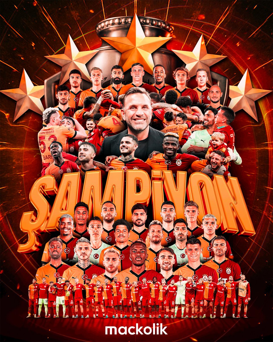 mackolik's tweet photo. 🏆 SÜPER LİG'DE ŞAMPİYON 𝐆𝐀𝐋𝐀𝐓𝐀𝐒𝐀𝐑𝐀𝐘! https://t.co/D0gKnFVBx9