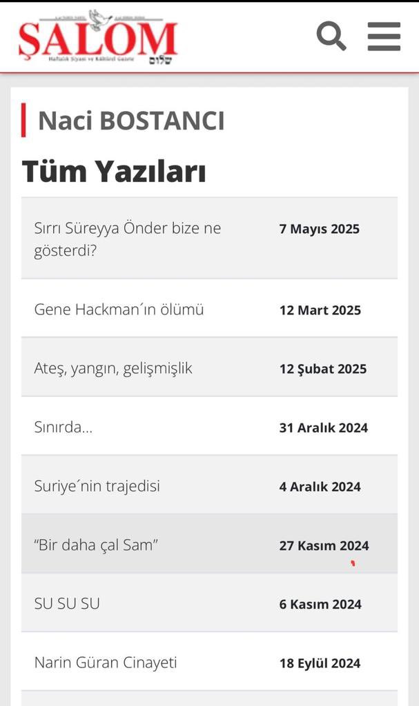 Naci Bostancı eskiden Zaman Gazetesi’nde yazarken, şimdi Şalom Gazetesi’nde yazıyor.

19 aydır İsrail’i bir kez kınamadığı gibi, üniversitesinin kampüsünde İsrail karşıtı protestoları engellediğini söylüyor STK temsilcileri.

Ne kadar da şaibeli bir karakter, değil mi?