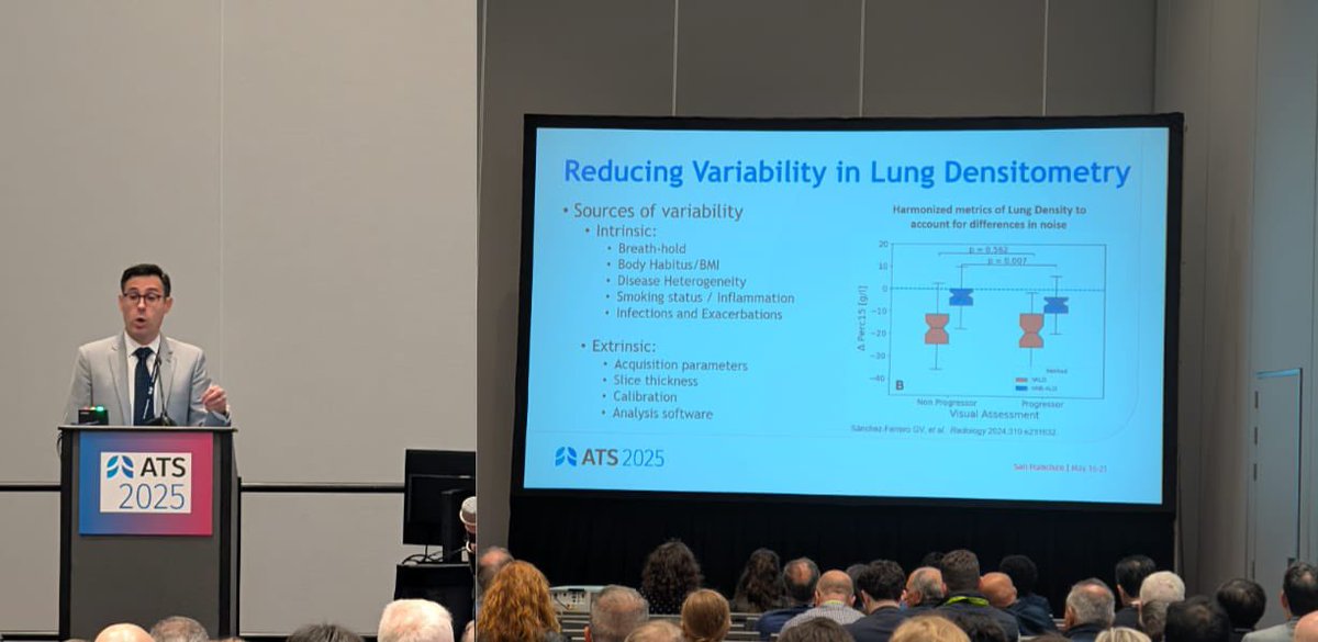 Kicking off #ATS2025 with a great a talk about the role of quantitative imaging for emphysema quantification