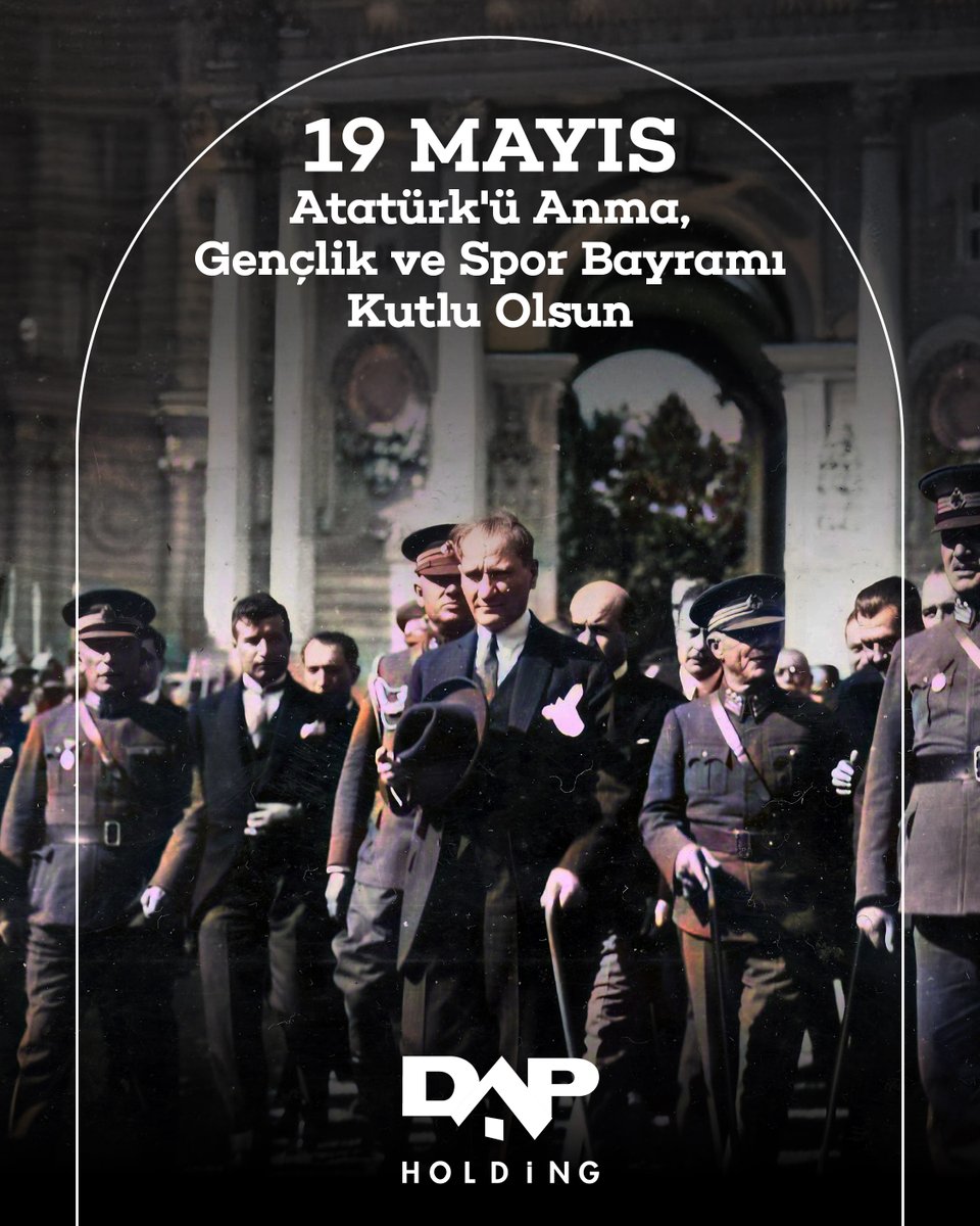 DapYapi's tweet photo. Geleceğe yürüyen, her adımda Atatürk’ün izinde olan bir gençlik var: Fikirle başlayan, cesaretle büyüyen, hayalle güçlenen.
19 Mayıs Atatürk'ü Anma, Gençlik ve Spor Bayramı kutlu olsun!
 
#DapHolding #19Mayıs https://t.co/2H4oWLwrE4