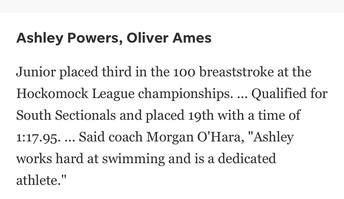 Congratulations to Addison and Ashley on being named to the Second Team South Shore High School Swimming All-Scholastics! Congrats to Justin on your honorable mention! <a href="/HockomockSports/">HockomockSports</a> <a href="/OAHSTigersports/">Oliver Ames Athletics</a> <a href="/OATigers/">Oliver Ames High School</a> <a href="/BrocktonSports/">Brockton Enterprise sports</a> 
enterprisenews.com/story/sports/h…