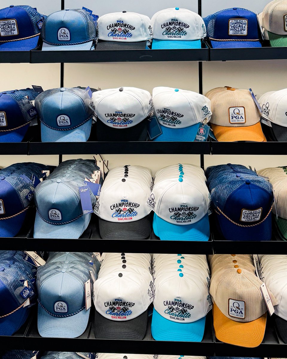 PGA's tweet image. Which of these are you picking up at the #PGAChamp merch tent? 🤔