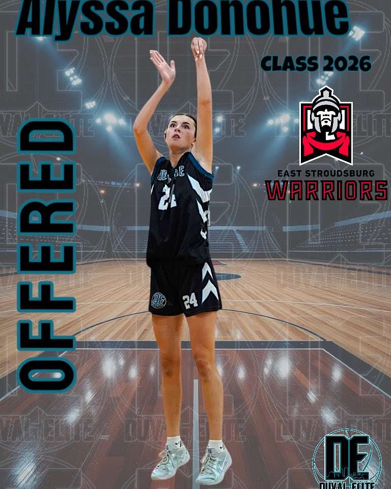 Alyssa Donohue (@alyssadonohue24) on Twitter photo I’m Thankful to receive an offer from East Stroudsburg University!!!⚔️⚔️ #gowarriors <a href="/ESU_WBB/">East Stroudsburg Women's Basketball</a> <a href="/DuvalElite/">DuvalElite</a> <a href="/CoachODuval/">Kayla Oxenrider</a> <a href="/CoachKClement/">Kirsten Clement</a> <a href="/btgbball/">Bartram Trail Girls Basketball 🐻🏀</a> <a href="/SUTSReport/">SUTS Report</a> <a href="/PGHFlorida/">Prep Girls Hoops Florida</a> I’m Thankful to receive an offer from East Stroudsburg University!!!⚔️⚔️ #gowarriors <a href="/ESU_WBB/">East Stroudsburg Women's Basketball</a> <a href="/DuvalElite/">DuvalElite</a> <a href="/CoachODuval/">Kayla Oxenrider</a> <a href="/CoachKClement/">Kirsten Clement</a> <a href="/btgbball/">Bartram Trail Girls Basketball 🐻🏀</a> <a href="/SUTSReport/">SUTS Report</a> <a href="/PGHFlorida/">Prep Girls Hoops Florida</a>