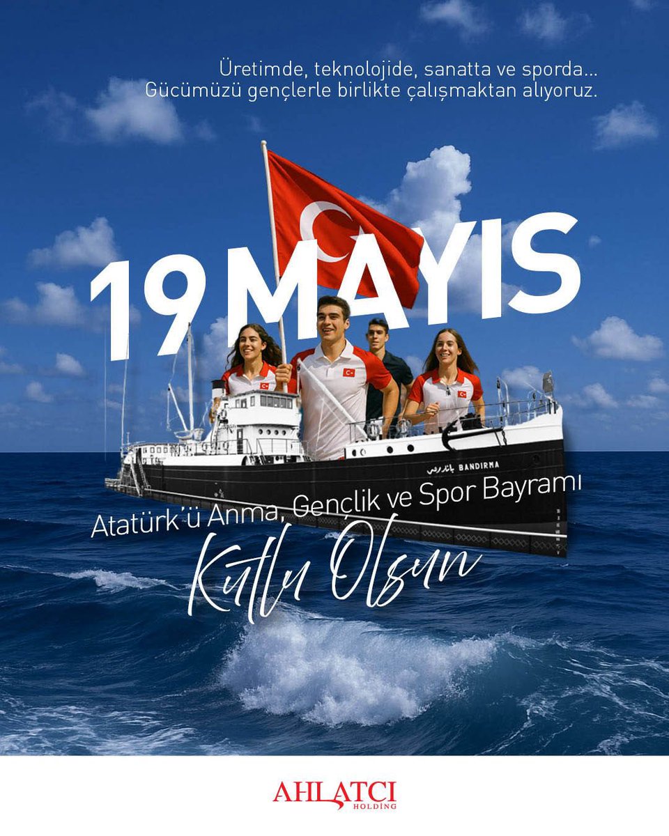 "Gençlerimiz bu ülkenin geleceği ve en büyük değeridir."
Mustafa Kemal Atatürk

19 Mayıs Atatürk'ü Anma Gençlik ve Spor Bayramımız Kutlu Olsun. 🇹🇷

#19mayis #19mayis1919