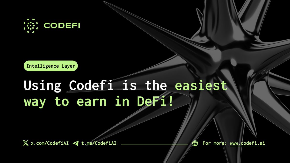 CodefiAI's tweet image. You shouldn’t need a DeFi PhD to earn yield.
Codefi gives you:
➡️ Simple search for the best returns
➡️ Strategy backtests with real data
➡️ A personal #AI to guide you through it
We’re making #DeFi simpler, smarter, and open to everyone.