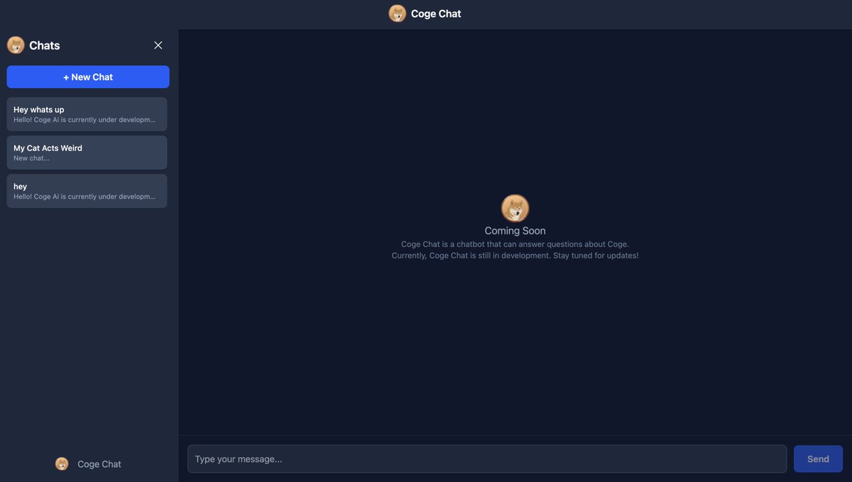 Ozi aka brrrrrrr 💸 (@0xozik) on Twitter photo .<a href="/cogecoin/">Cogecoin 🐶 🖼️</a> Telegram asistan botu ve Twitter botundan sonra şimdide ChatGPT alternatifi olacak olan, CogeAI Chat'i duyurdu 🔥
ChatGPT sınırlı kullanım ve premium paket gerektirirken, CogeAI tamamen ücretsiz bir şekilde kullanılabilecek ve cüzdanınızdaki $COGE token miktarına göre .<a href="/cogecoin/">Cogecoin 🐶 🖼️</a> Telegram asistan botu ve Twitter botundan sonra şimdide ChatGPT alternatifi olacak olan, CogeAI Chat'i duyurdu 🔥
ChatGPT sınırlı kullanım ve premium paket gerektirirken, CogeAI tamamen ücretsiz bir şekilde kullanılabilecek ve cüzdanınızdaki $COGE token miktarına göre