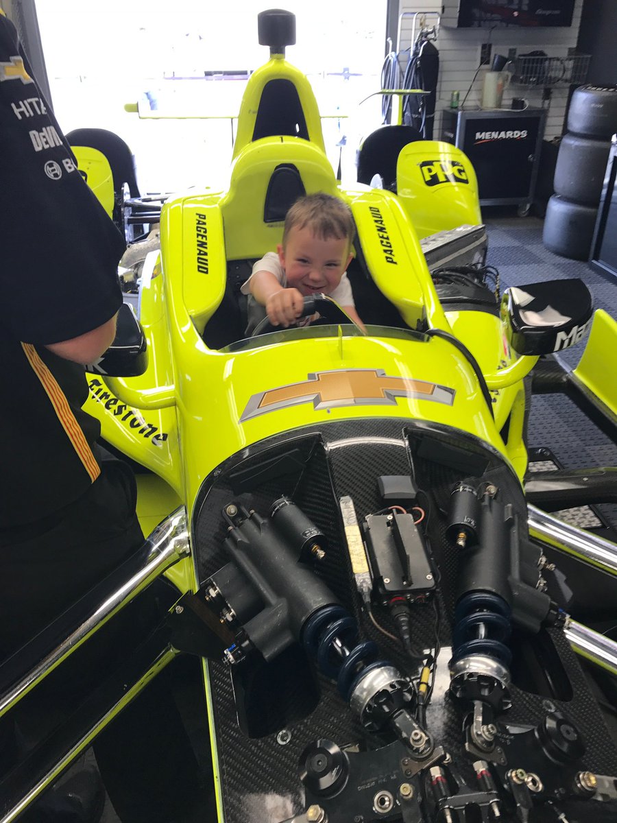 bubrins's tweet photo. @simonpagenaud Remember this little guy that snuck into your garage 8ish years ago?! 🙃 Lincoln hopes to see you around @IMS soon!! #INDYCAR @Team_Penske https://t.co/9XMvlqsH4c