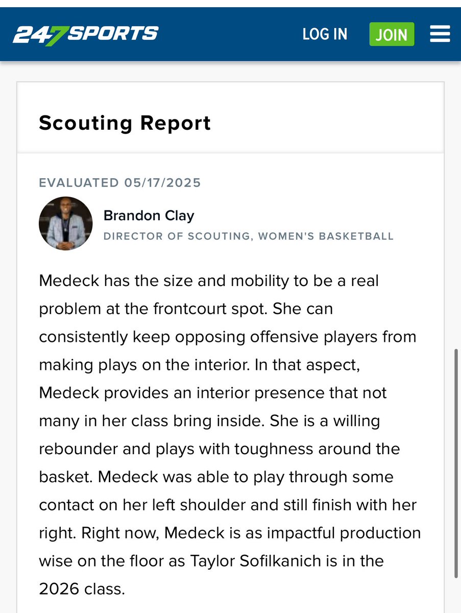 B r a n d o n C l a y (@brandonclaypsb) on Twitter photo Brandon Clay Scouting | Powered by @brandonclaypsb & <a href="/CBSSports/">CBS Sports</a> | <a href="/247Sports/">247Sports</a>
“The Best Evals in 🏀.”
‘27 Addison Medeck of ETG (NE) has been a stock riser <a href="/3SSBGCircuit/">3Stripes Select Basketball Girls Circuit</a> in Texas.
New <a href="/bclayfilmroom/">Brandon Clay Film Room</a> Eval ⬇️⬇️
VIP piece drops this week.
MY 247 ARTICLES (VIP) ➡️➡️ Brandon Clay Scouting | Powered by @brandonclaypsb & <a href="/CBSSports/">CBS Sports</a> | <a href="/247Sports/">247Sports</a>
“The Best Evals in 🏀.”
‘27 Addison Medeck of ETG (NE) has been a stock riser <a href="/3SSBGCircuit/">3Stripes Select Basketball Girls Circuit</a> in Texas.
New <a href="/bclayfilmroom/">Brandon Clay Film Room</a> Eval ⬇️⬇️
VIP piece drops this week.
MY 247 ARTICLES (VIP) ➡️➡️