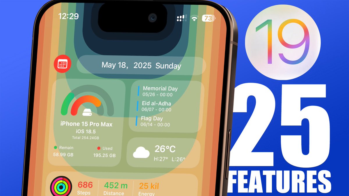 iOS 19 - 25 Features in Under 7 Minutes 
#ios19

youtu.be/XA9g3EQQ4_Q?si…