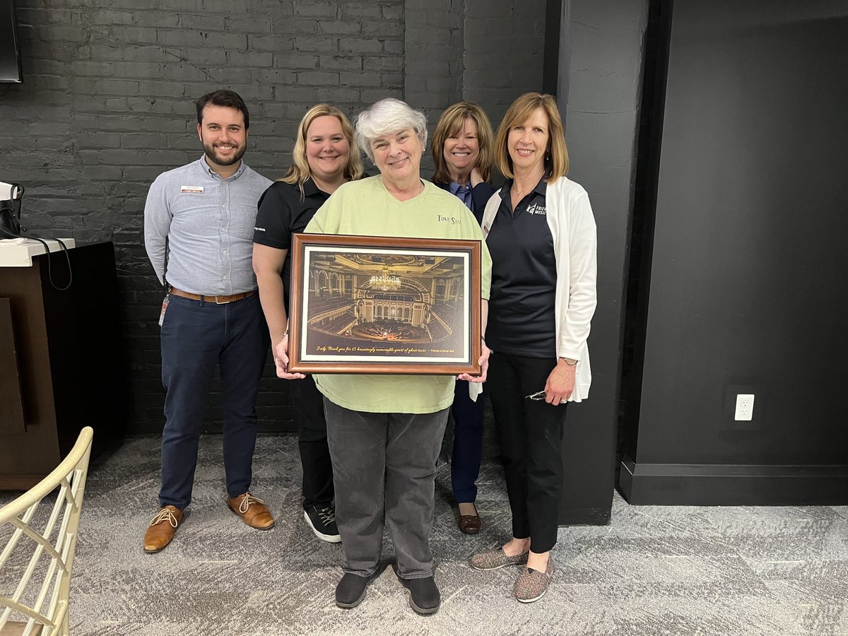 FriendsHall's tweet image. Judy Knuckles has led over 100 ghost tours of @MusicHallCincy for the past 15 yrs. Fri May 9 was Judy's final tour, &amp;amp; we celebrated her contributions. We thank her for her knowledge &amp;amp; energy in bringing these tours to life! Ghost tours resume July 9 with new leadership.