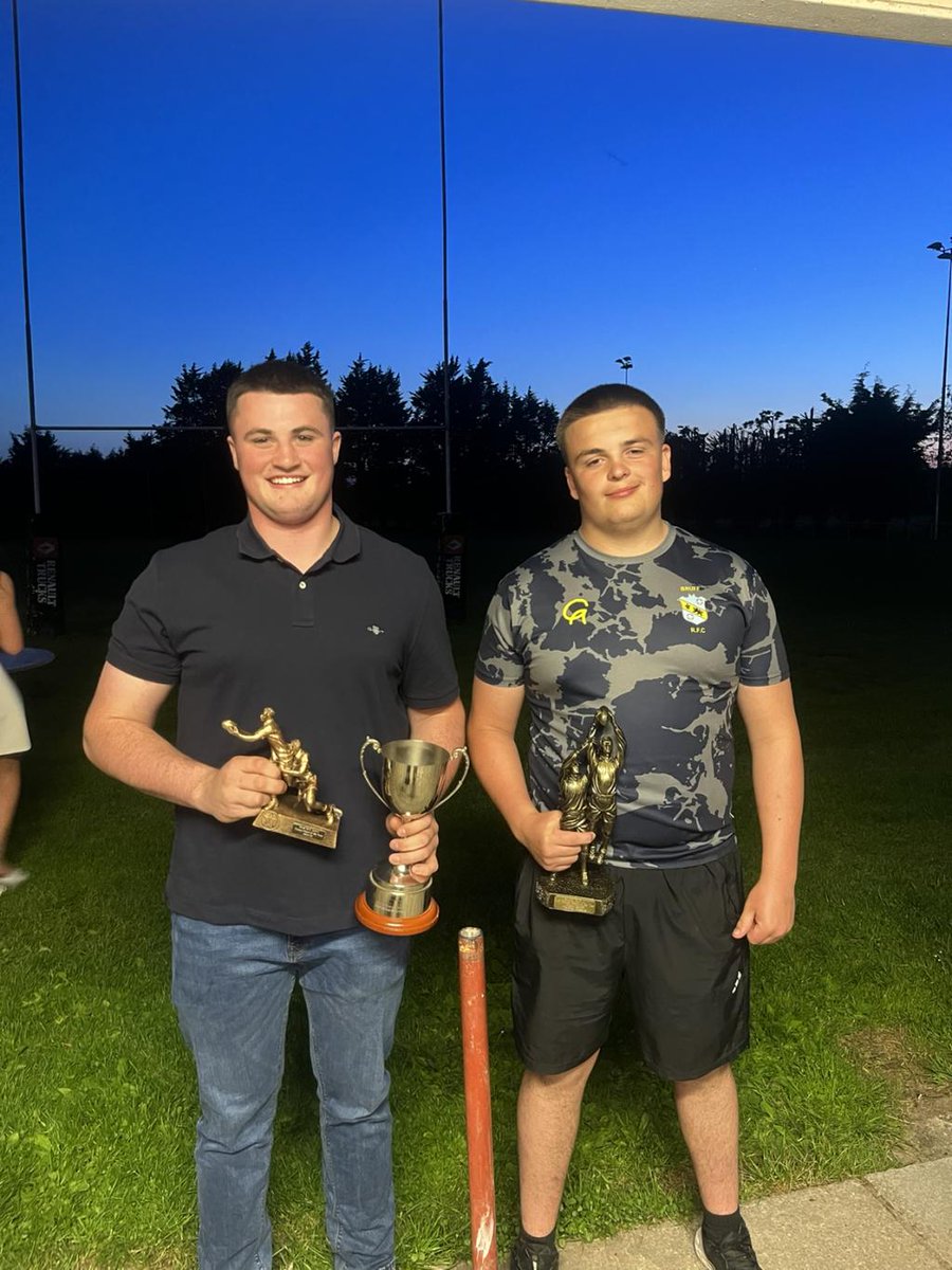 Congratulations to 6th year student Michael Frawely and 5th year student Tadhg Keane who received awards at the Bruff RFC awards night . The Bruff RFC 1st XV young player of the year went to Michael. Tadhg received the U17 Players’ player of the year. Well done lads!