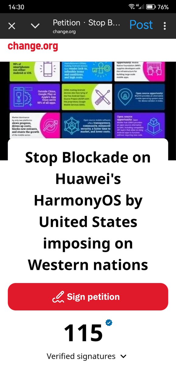 LivingInHarmony's tweet photo. 115 signatures
Keep on moving!
#HarmonyOS #OpenHarmony #ThirdPlatform #3rdOS #USAHandsOffHuawei #Global #ConsumerRights
https://t.co/rZ3iYgO8vj https://t.co/nFxPRSSJcd
