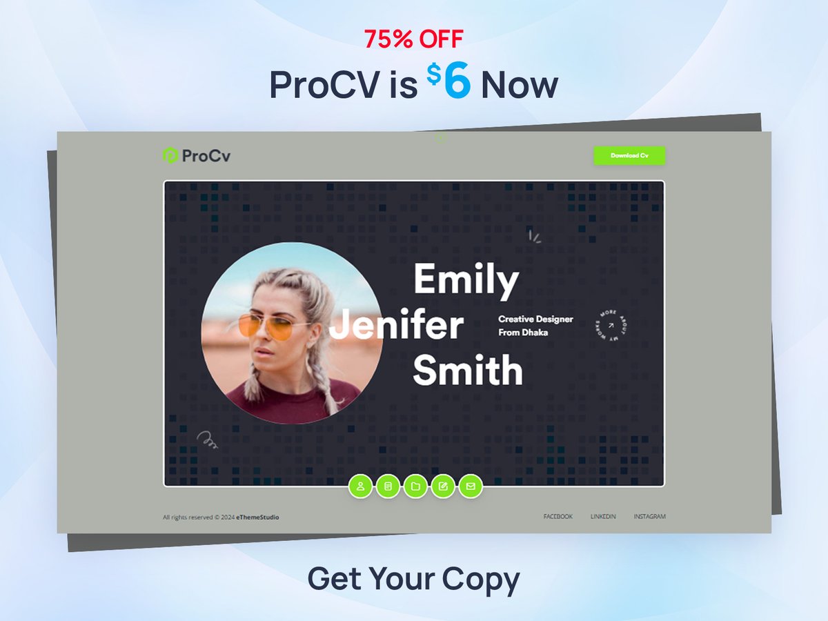 eThemeStudio's tweet image. 🚀 ProCv – Only $6!
Built for AI, ML &amp;amp; Tech pros.
Showcase your skills in style.

🎯 75% OFF – Limited Time!
👉 shorturl.at/6kRmc

#ProCv #TechCV #HTMLTemplate #AIResume #WebDesign