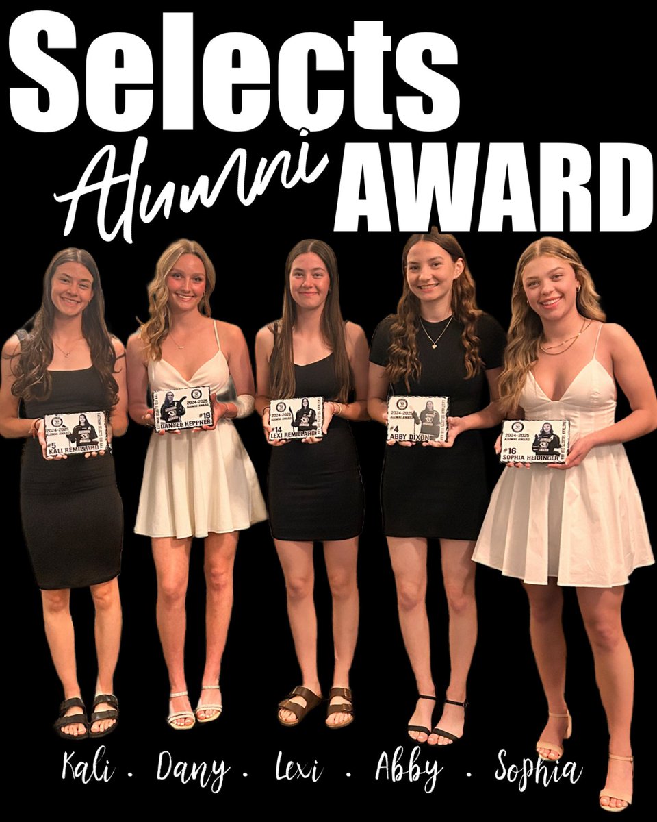2024-2025 Selects Awards

Top Scorer: Delainey Rigaux
Coaches Award: Reese Beavis
Rookie of the Year: Isa Labossiere
Unsung Hero: Kaitlyn Schroeder
Most Improved: Joelle Normandeau
Selects Alumni Award: Kali Remillard, Danyel Heppner, Lexi Remillard, Abby Dixon &amp; Sophia Heidinger